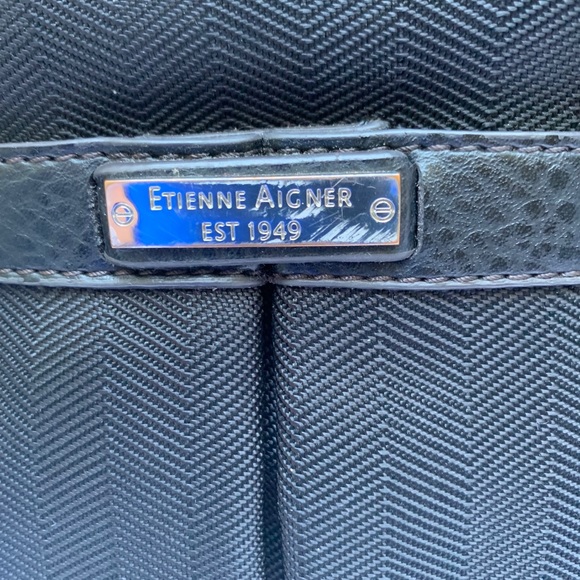 Étienne Aigner Black Canvas Shoulder Bag - Picture 6 of 12